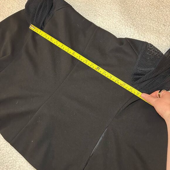 BCBGeneration Medium Open Front Women’s Hoodie Mesh Panel Solid Black EUC - Picture 9 of 12